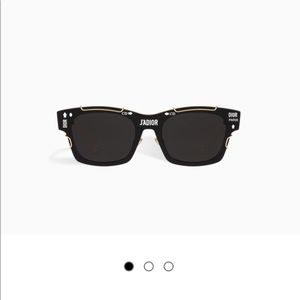 "J'ADIOR" SUNGLASSES, BLACK AND SILVER-TONE